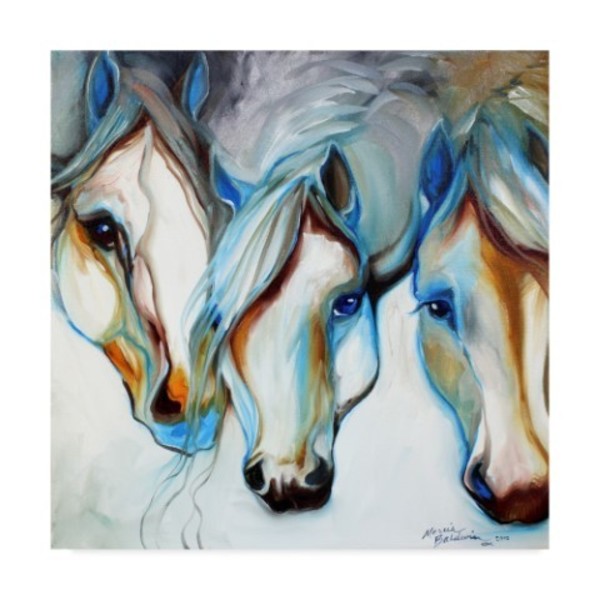 Trademark Fine Art Marcia Baldwin '3 Nobles Equine Abstract' Canvas Art, 24x24 ALI34596-C2424GG